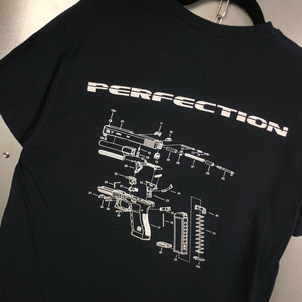 Glock Perfection Vintage Y2K Diagram Schematic Shirt Medium Faded Grunge Cyber